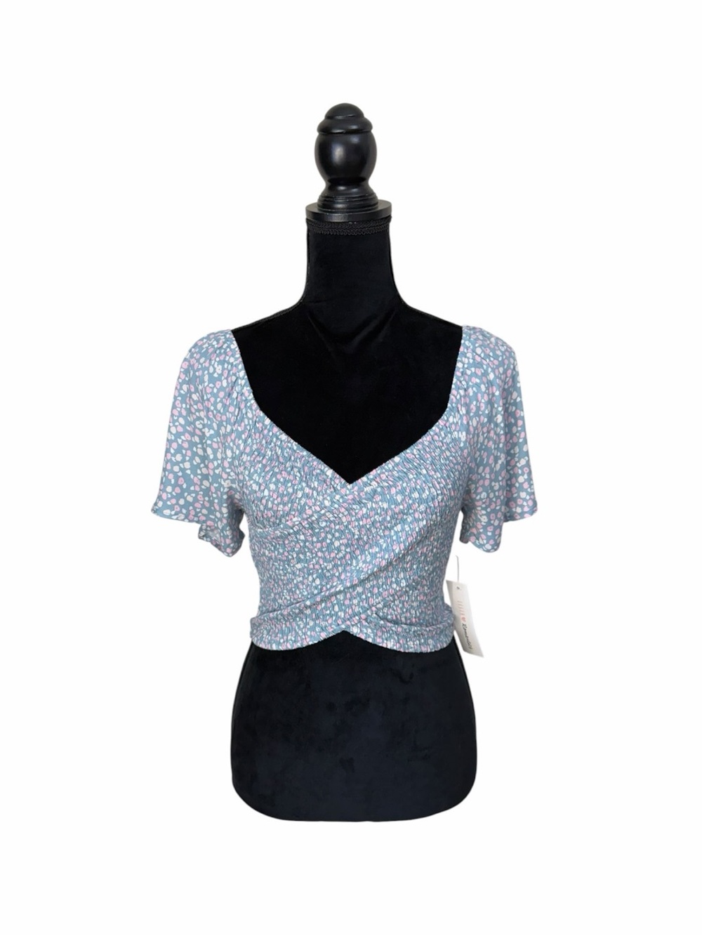 Urban Romantic’s NWT floral crop smocked elastic cottagecore bohemian top large